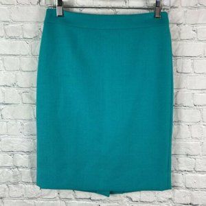 J Crew The Pencil Skirt Wool Green - NWT